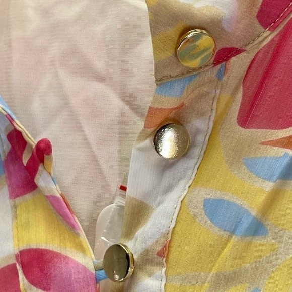 Gingham & Heels Floral Button-Front Maxi Dress in Pink, Blue & Cream NWT - Picture 5 of 8